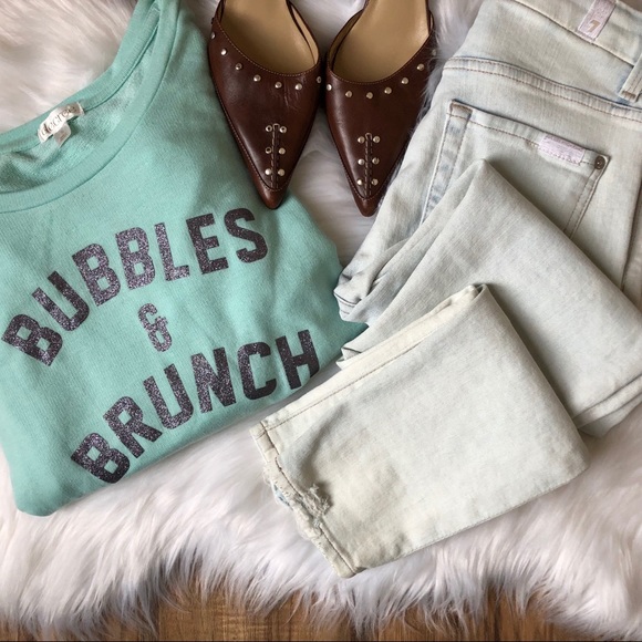 Decree Sweaters - Bubbles & Brunch Glittery Pullover Sweater